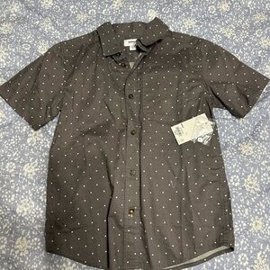 Kohl's Boy Charcoal Polka Dot Blouse
